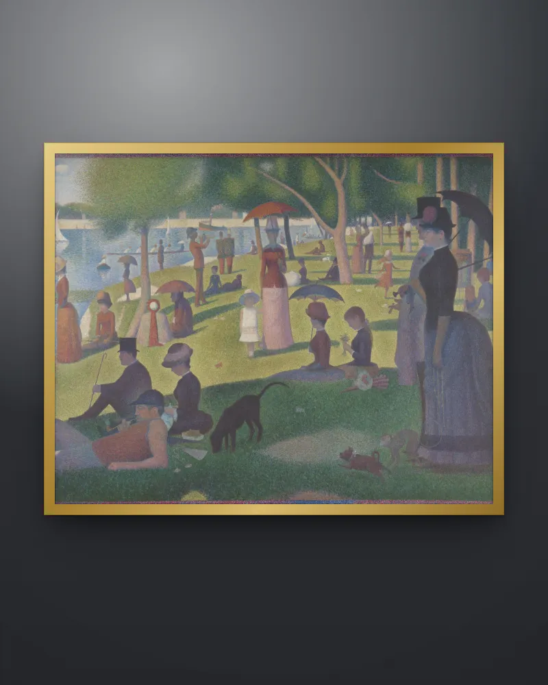 A classic painting in a gold frame